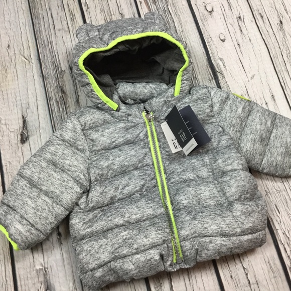 Gap Boys 0-6 Month Coat Coldcontrol Gray Neon - Picture 2 of 7